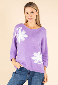 Estelle Wool Blend Knitted Winter Flower Jumper