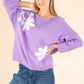 Estelle Wool Blend Knitted Winter Flower Jumper