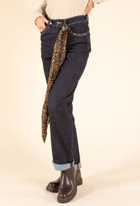 Leopard Trim Jeans