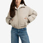 Cropped padded jacket with ribbed cuffs