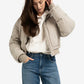 Cropped padded jacket with ribbed cuffs