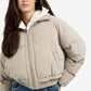 Cropped padded jacket with ribbed cuffs