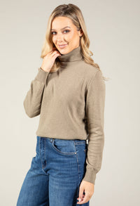 Polo Neck Silk Cashmere Blend Jumper