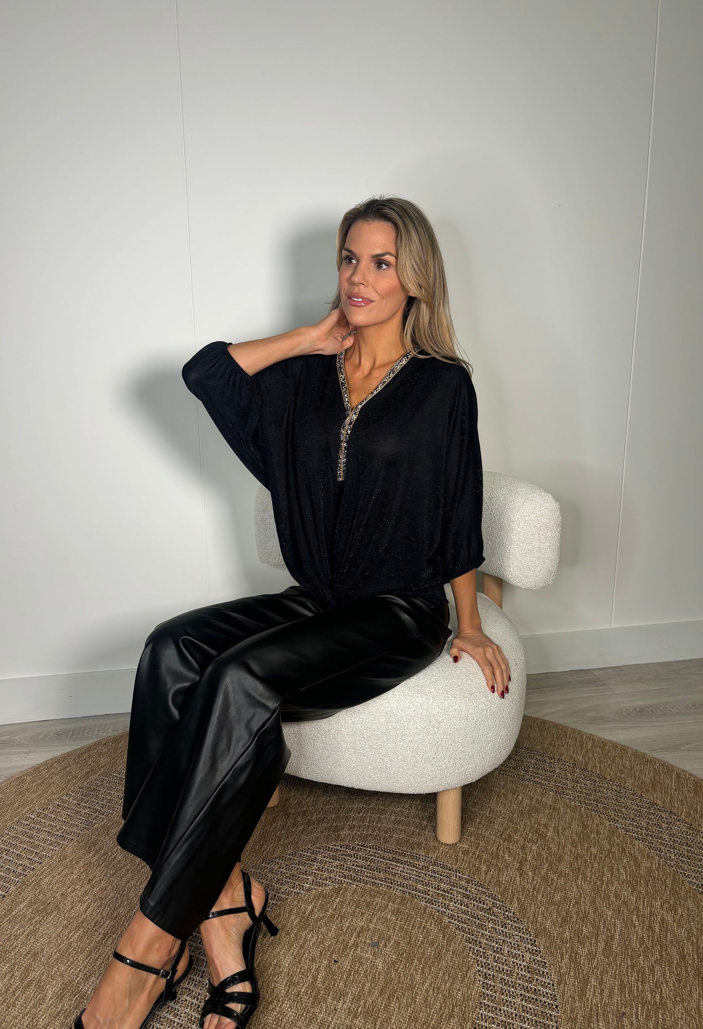 Monaco Diamante Trim Blouse