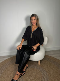 Monaco Diamante Trim Blouse