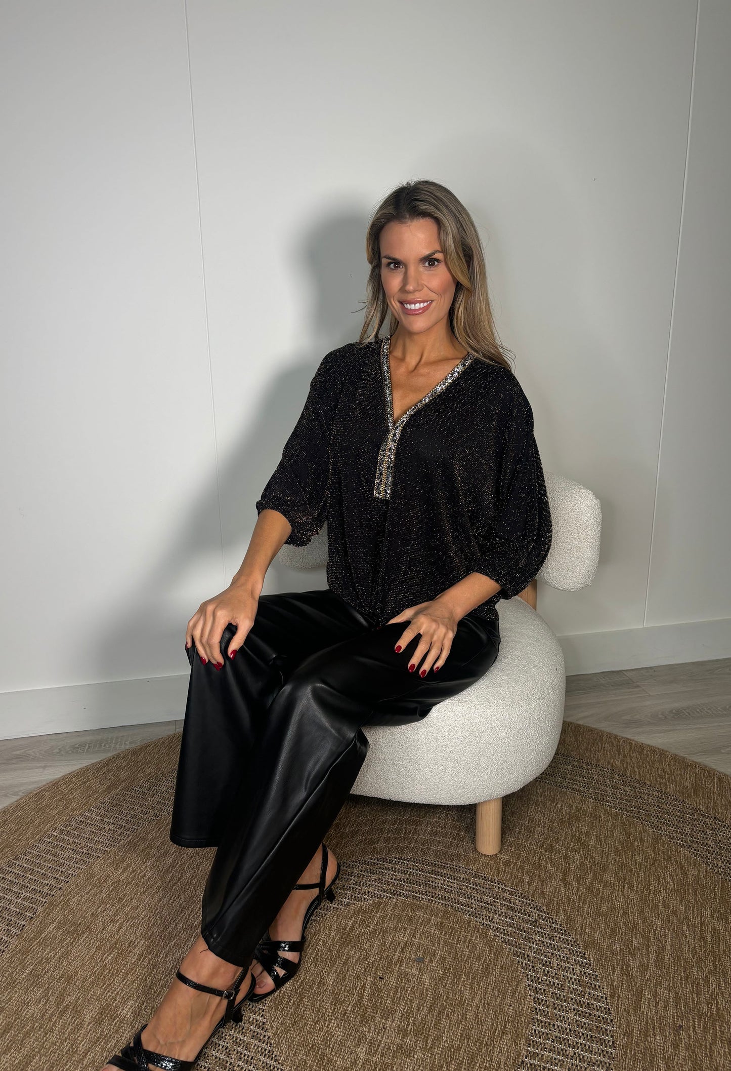 Monaco Diamante Trim Blouse