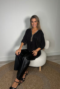 Monaco Diamante Trim Blouse