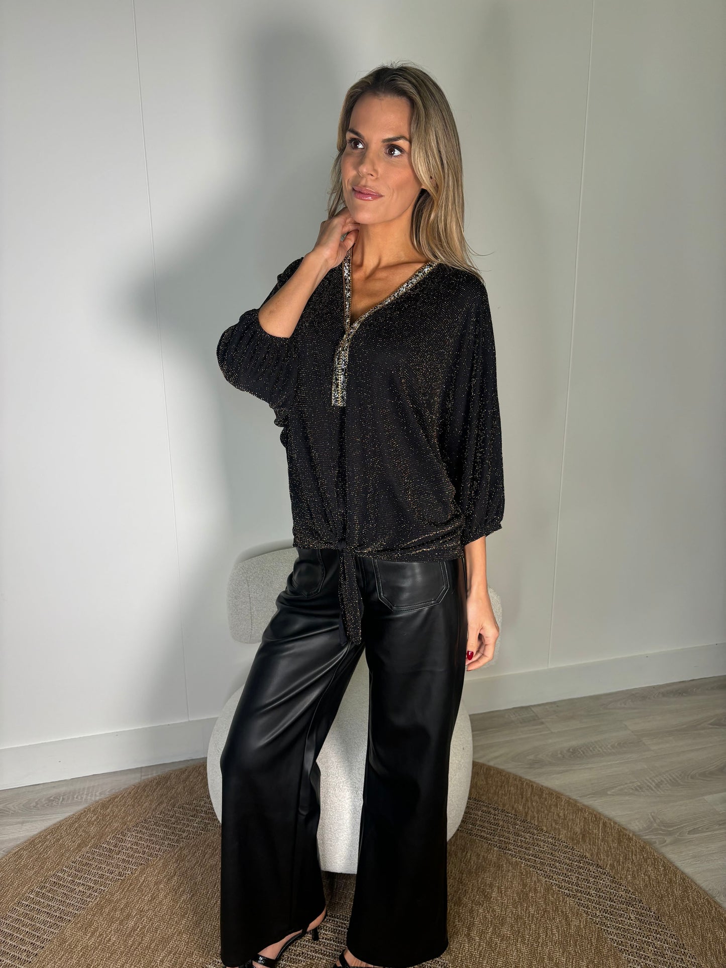 Monaco Diamante Trim Blouse