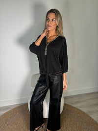 Monaco Diamante Trim Blouse