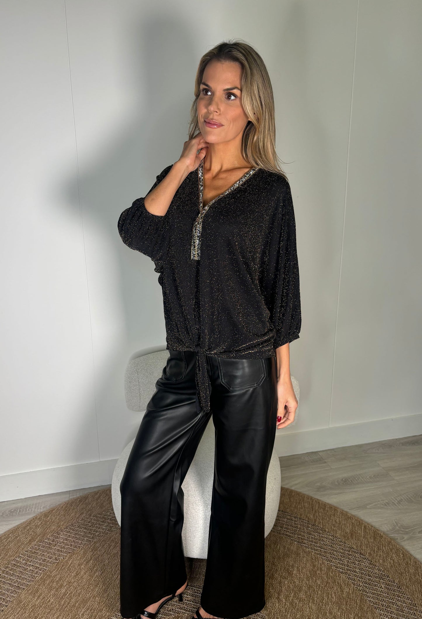 Monaco Diamante Trim Blouse