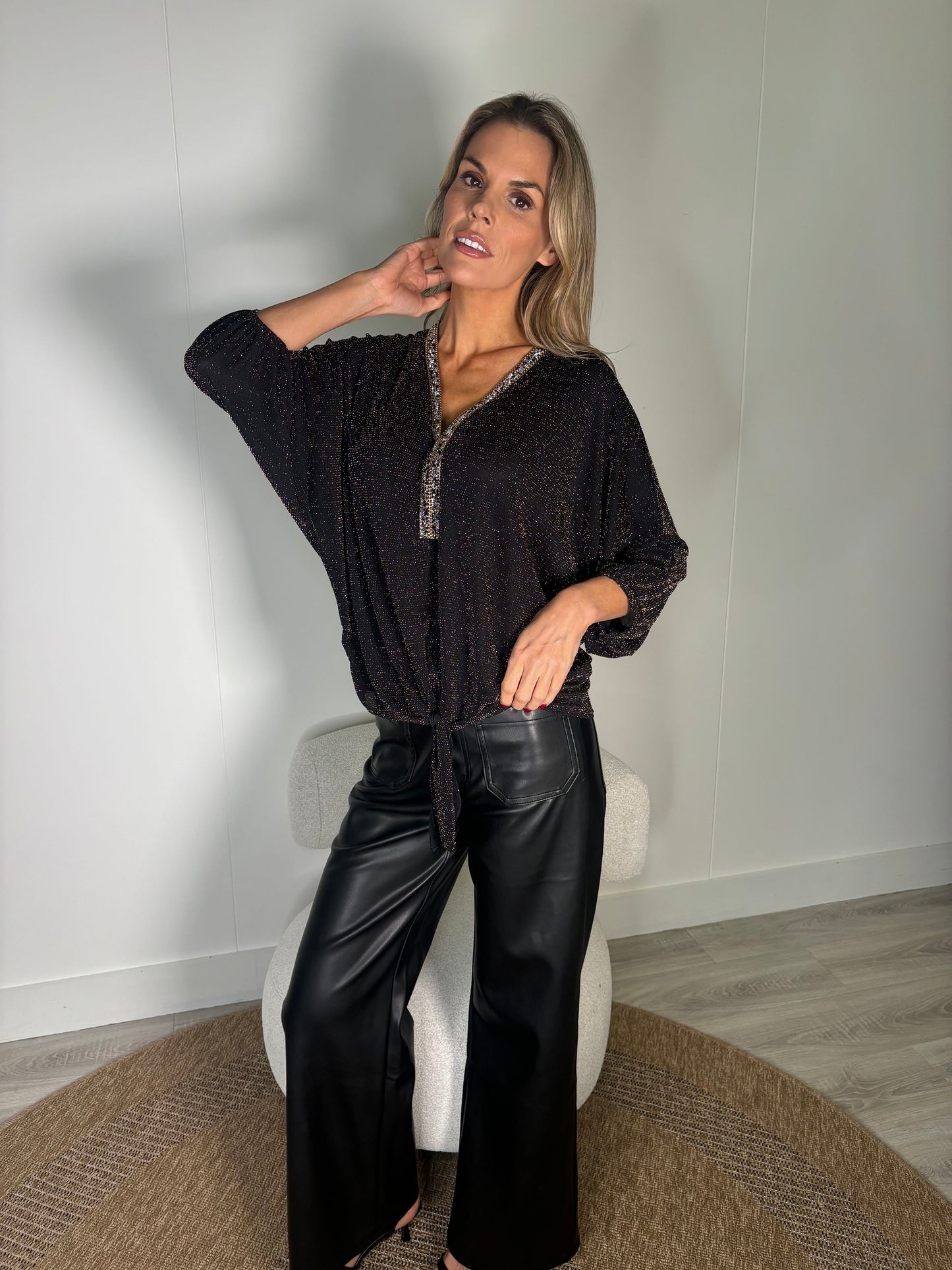 Monaco Diamante Trim Blouse