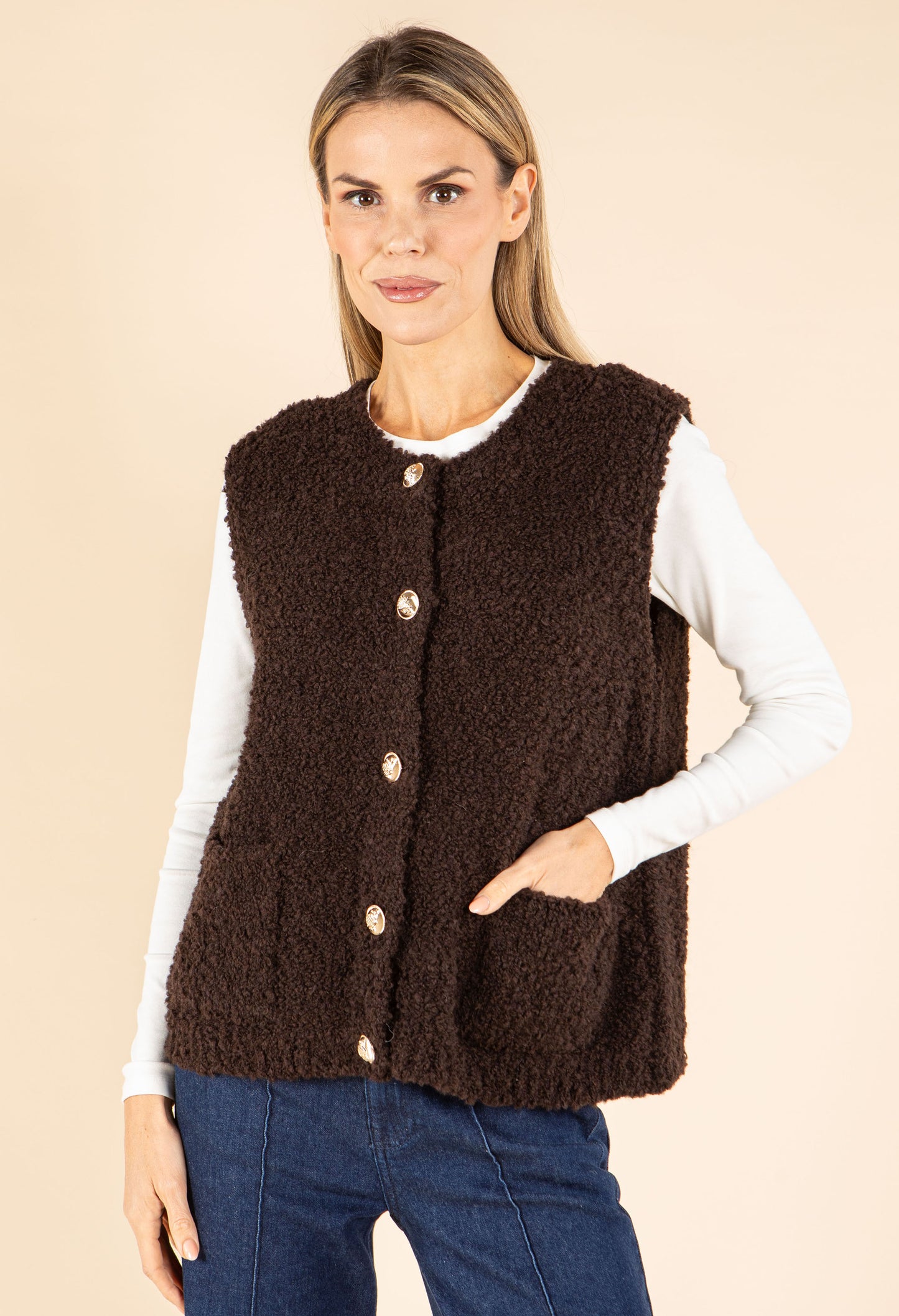 Boucle Wool-Alpaca Blend Waistcoat
