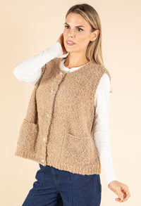 Boucle Wool-Alpaca Blend Waistcoat