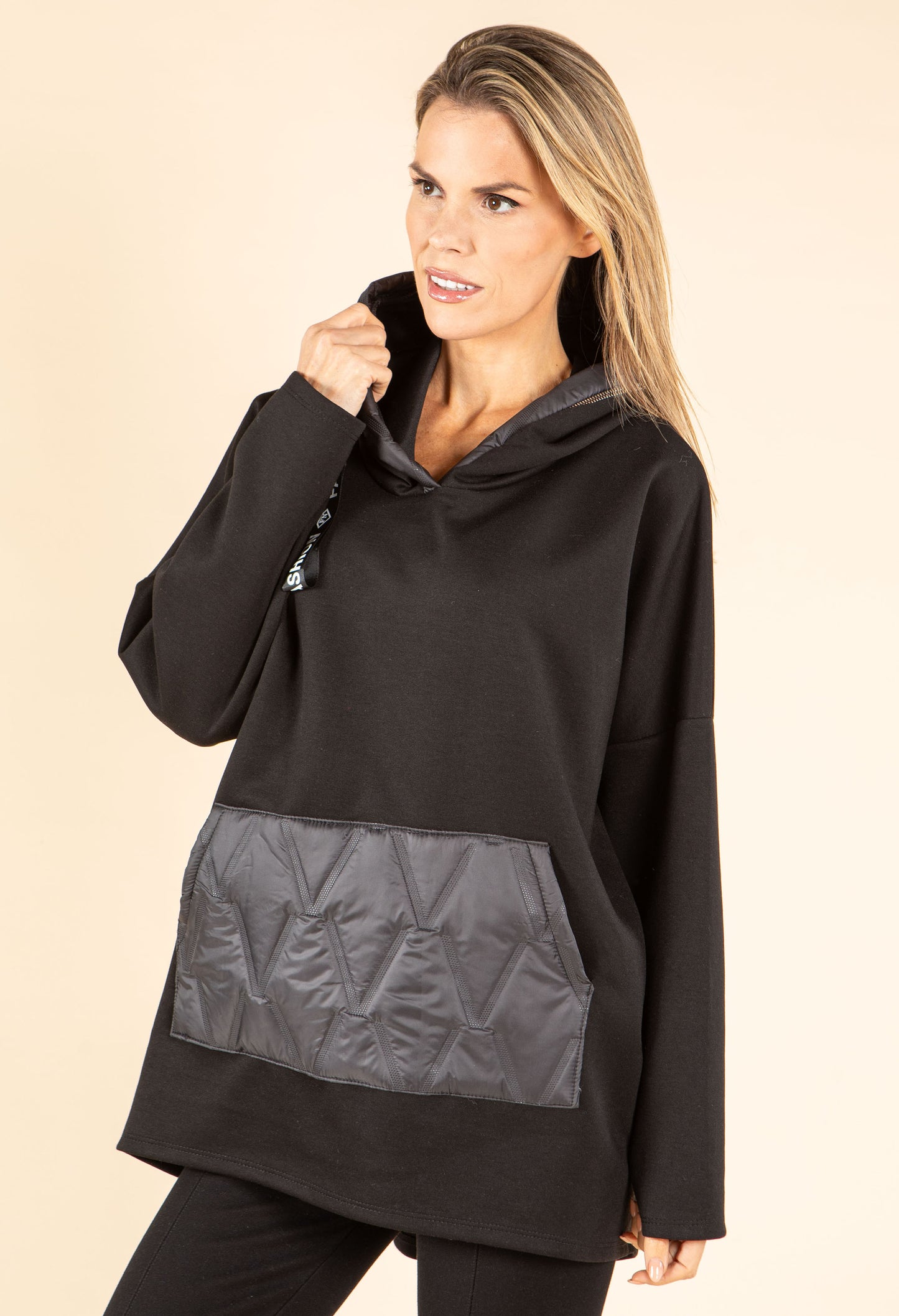 Longline Zip Detail Hoodie