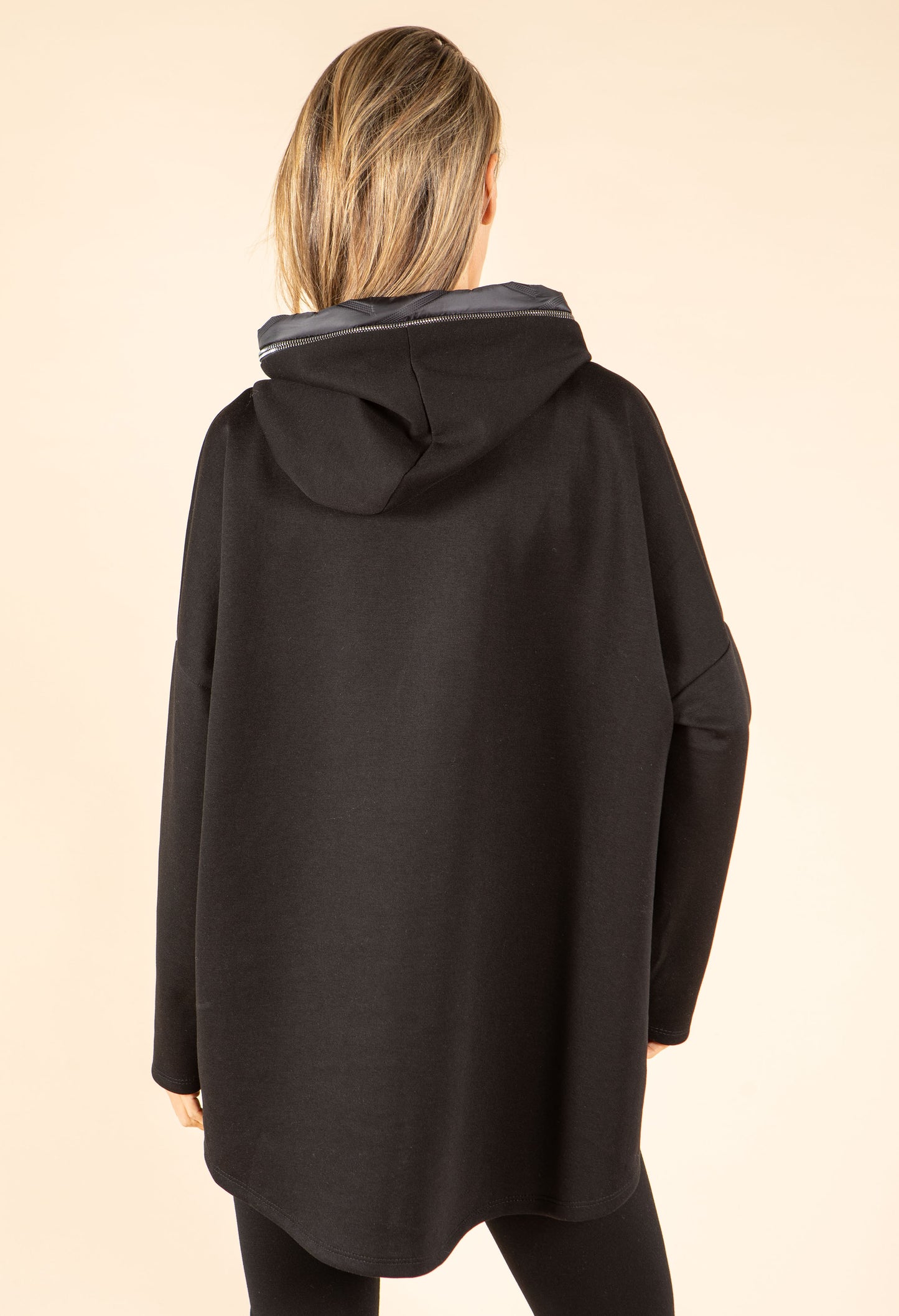 Longline Zip Detail Hoodie