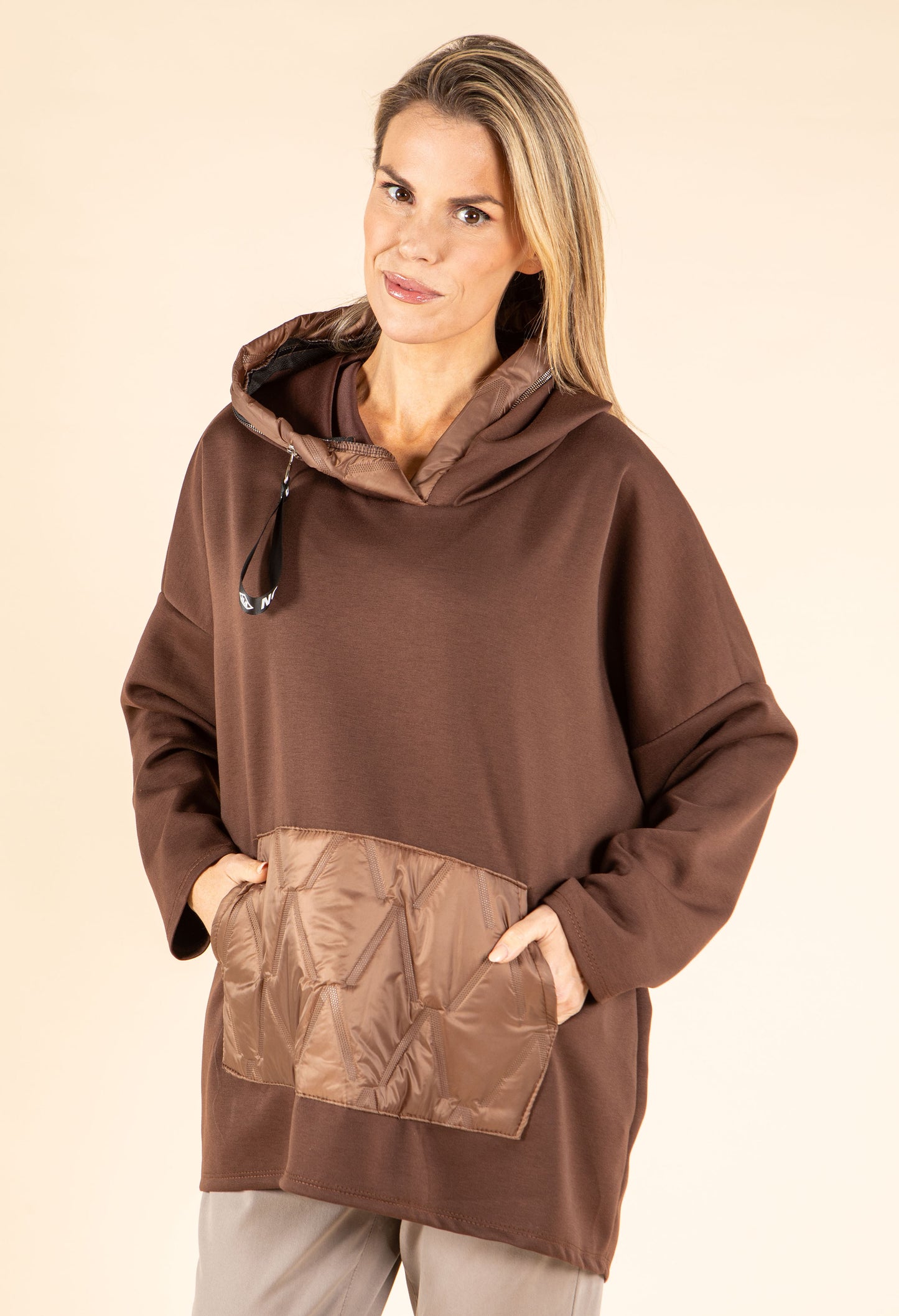 Longline Zip Detail Hoodie