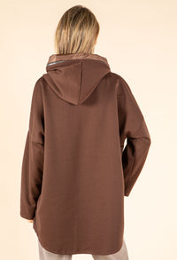 Longline Zip Detail Hoodie