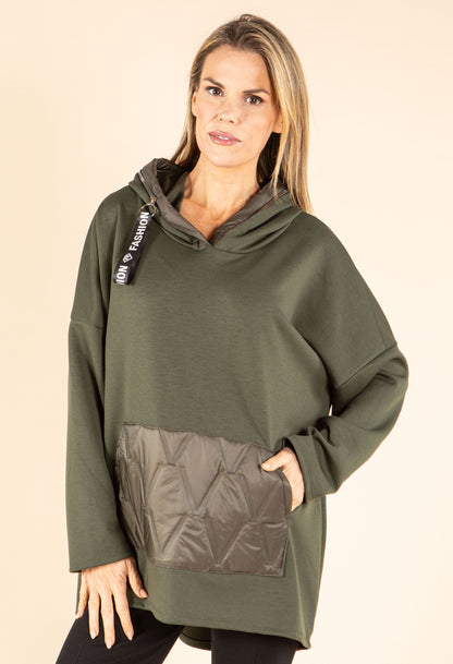 Longline Zip Detail Hoodie