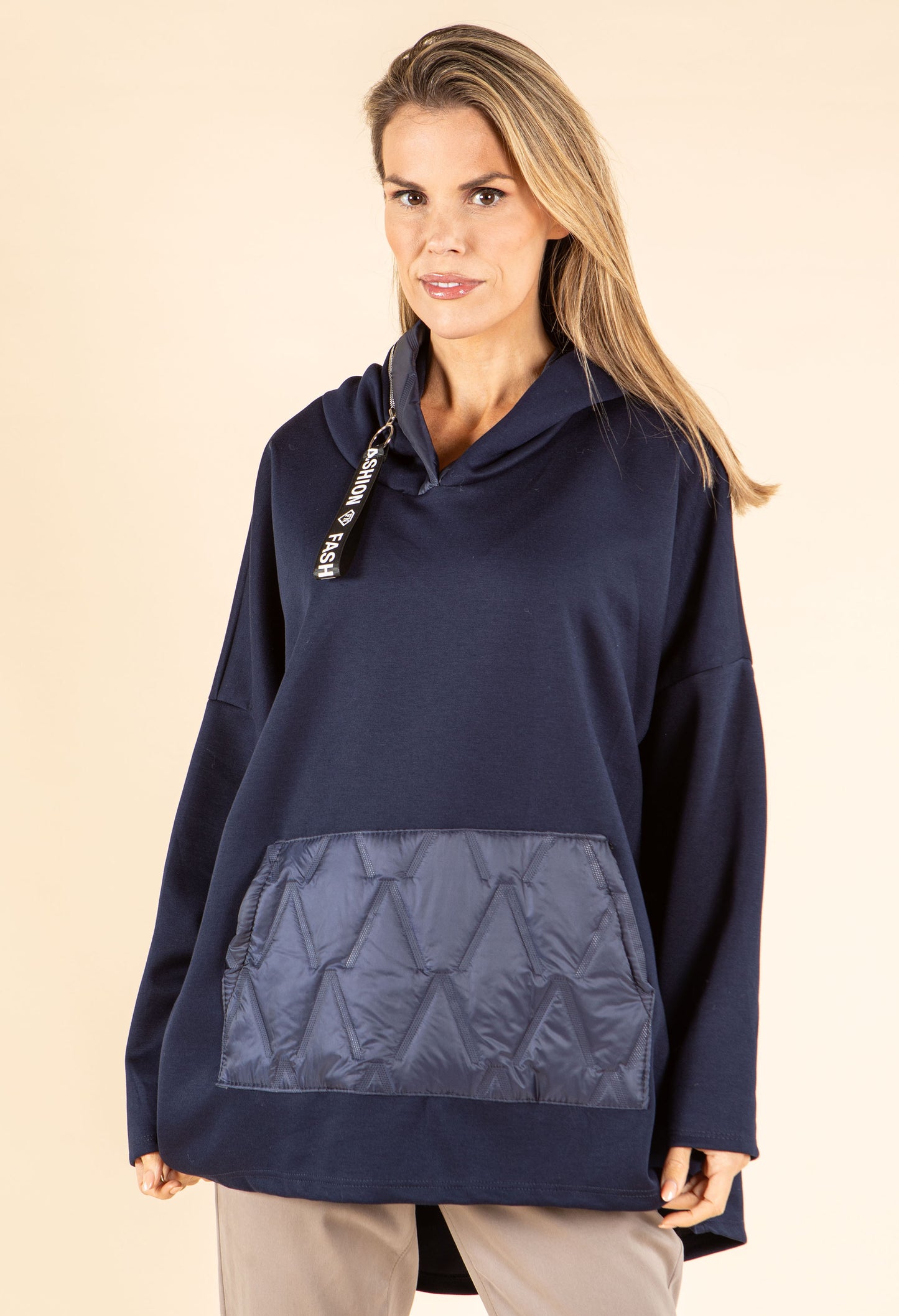 Longline Zip Detail Hoodie