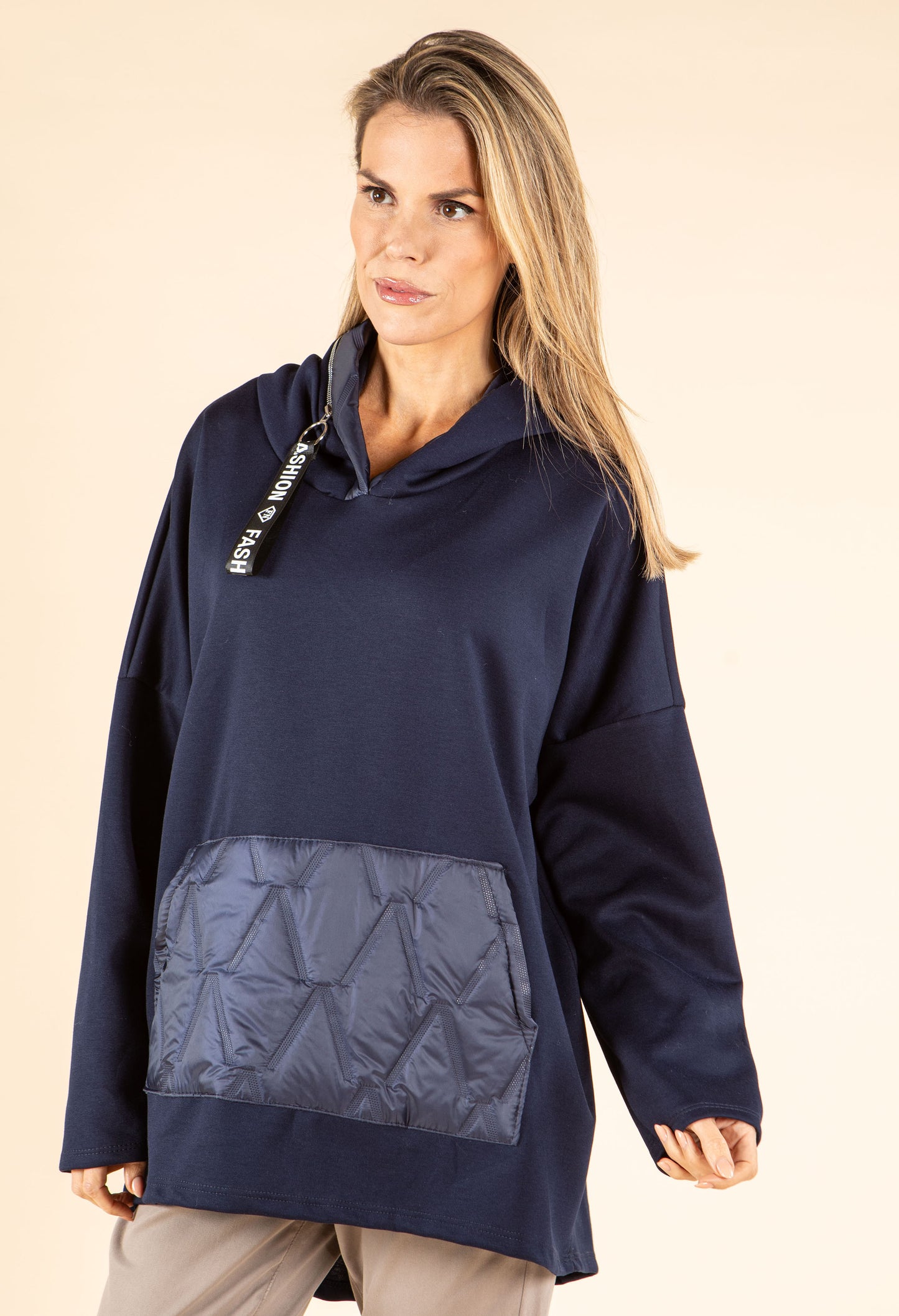 Longline Zip Detail Hoodie