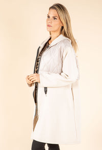Longline Quilted Detail Hooded Jacket