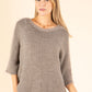 Ribbed Wool-Blend Knit Jumper with Fluffy Trim