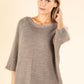 Ribbed Wool-Blend Knit Jumper with Fluffy Trim