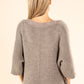 Ribbed Wool-Blend Knit Jumper with Fluffy Trim