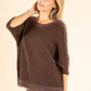 Ribbed Wool-Blend Knit Jumper with Fluffy Trim