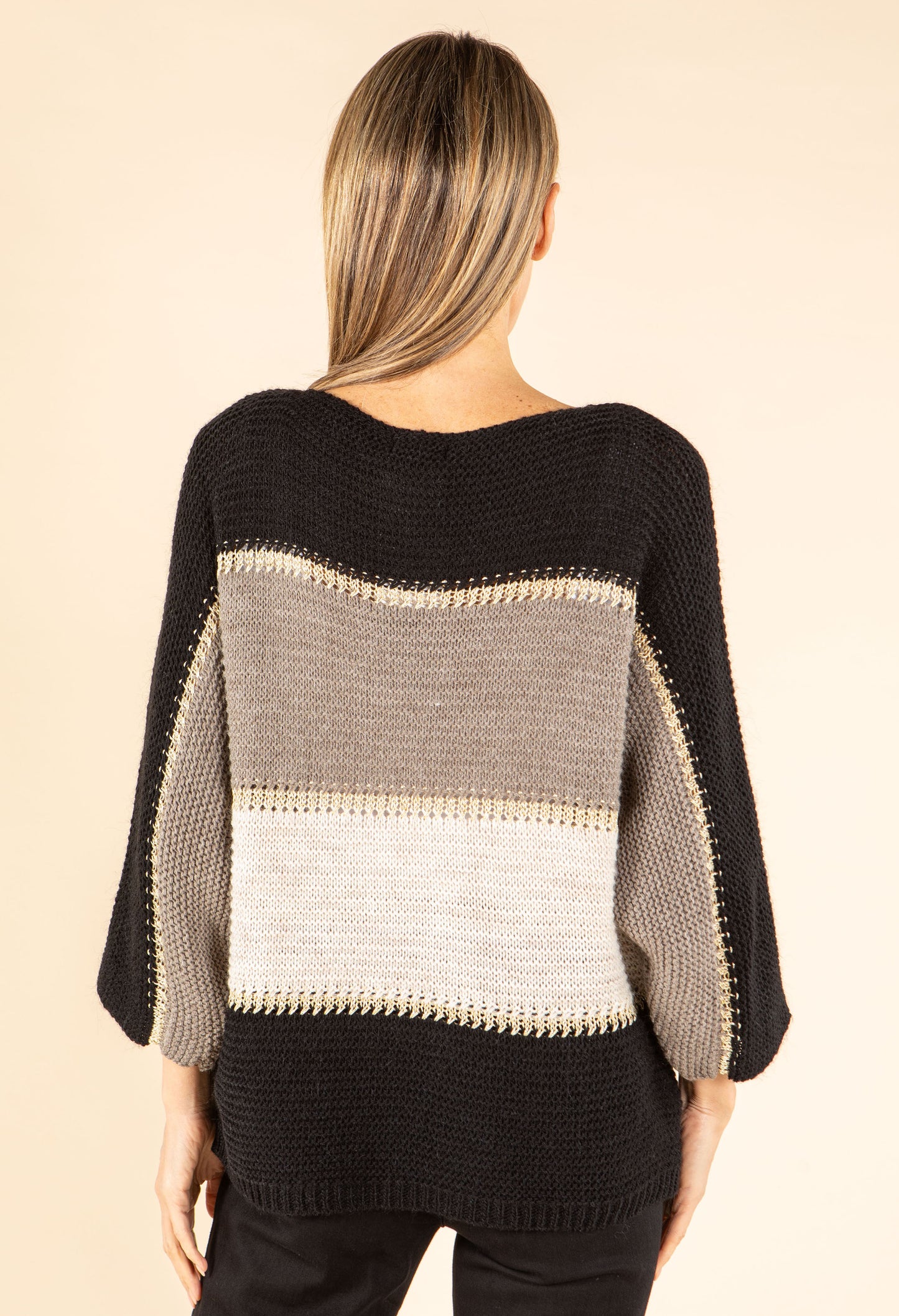 Colourblock Wool Blend Knit Jumper