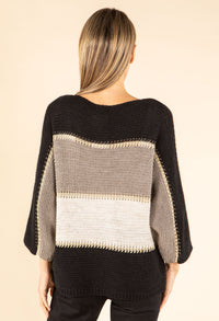 Colourblock Wool Blend Knit Jumper