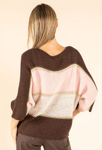 Colourblock Wool Blend Knit Jumper