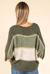 Colourblock Wool Blend Knit Jumper
