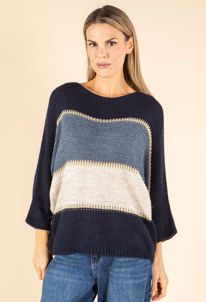 Colourblock Wool Blend Knit Jumper
