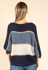 Colourblock Wool Blend Knit Jumper