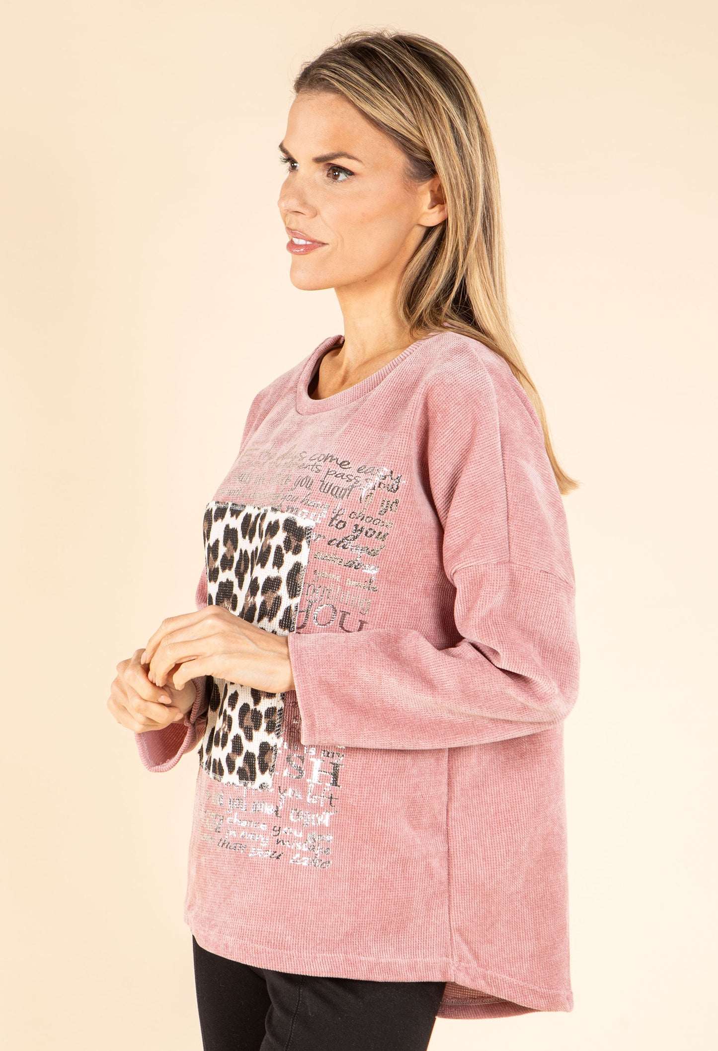 Soft Touch Leopard Detail Jumper