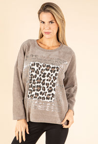 Soft Touch Leopard Detail Jumper