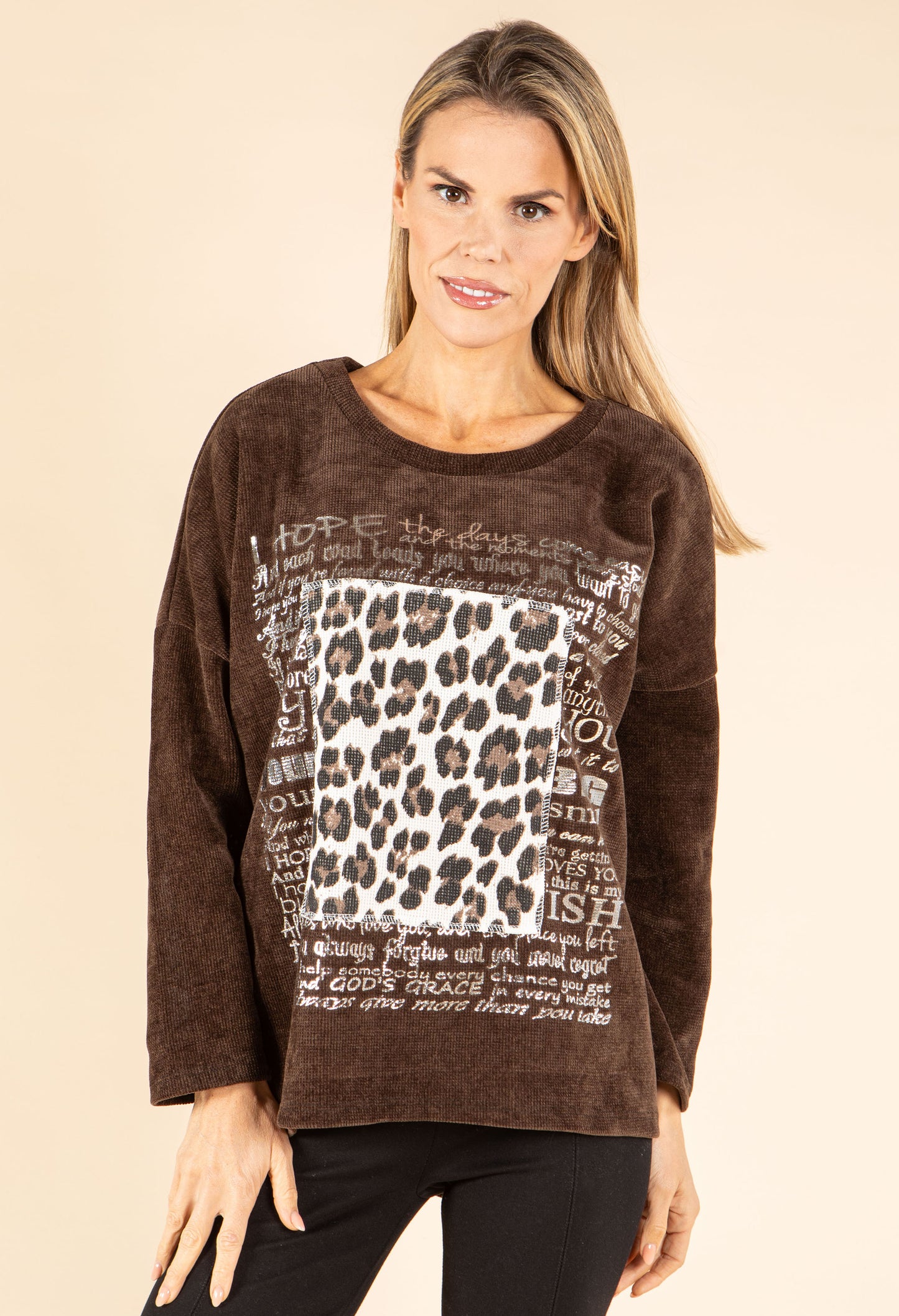 Soft Touch Leopard Detail Jumper