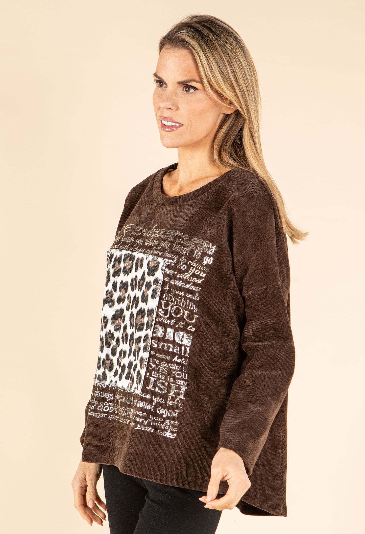 Soft Touch Leopard Detail Jumper