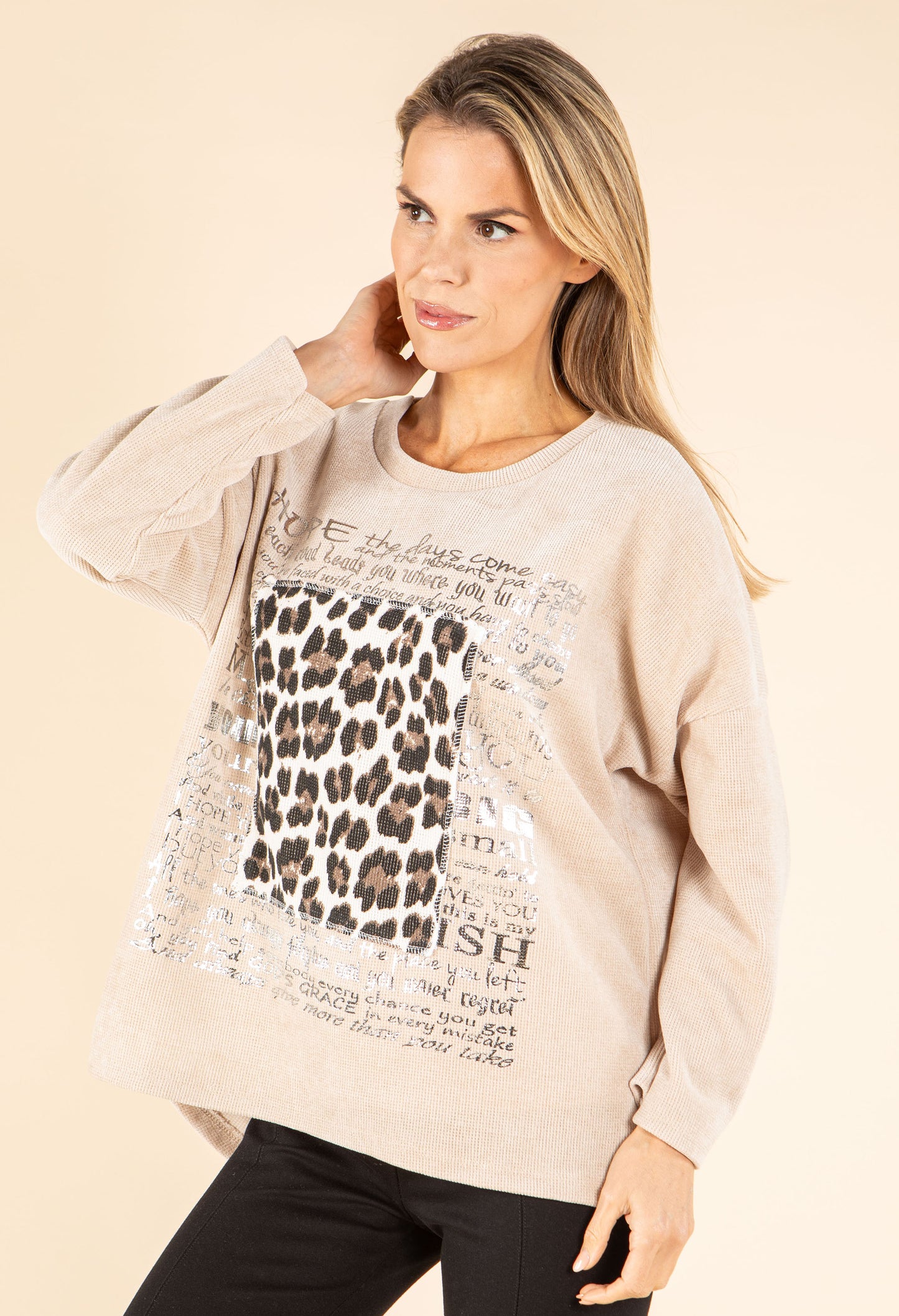 Soft Touch Leopard Detail Jumper