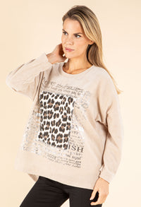 Soft Touch Leopard Detail Jumper