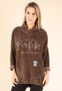 Diamante Soft Touch Longline Hoodie