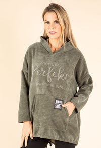 Diamante Soft Touch Longline Hoodie