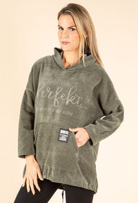 Diamante Soft Touch Longline Hoodie