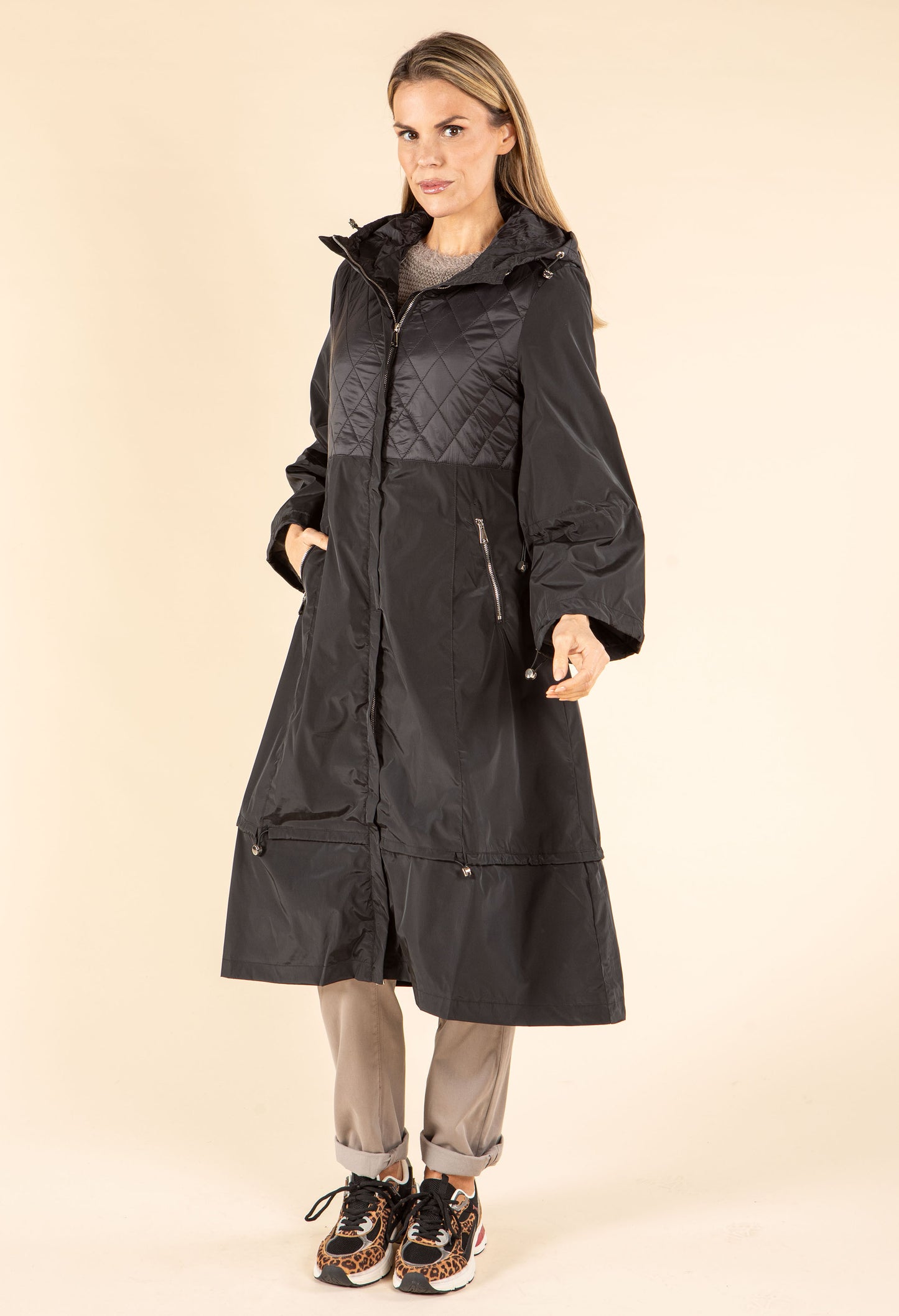 Longline Quilted Rain Coat