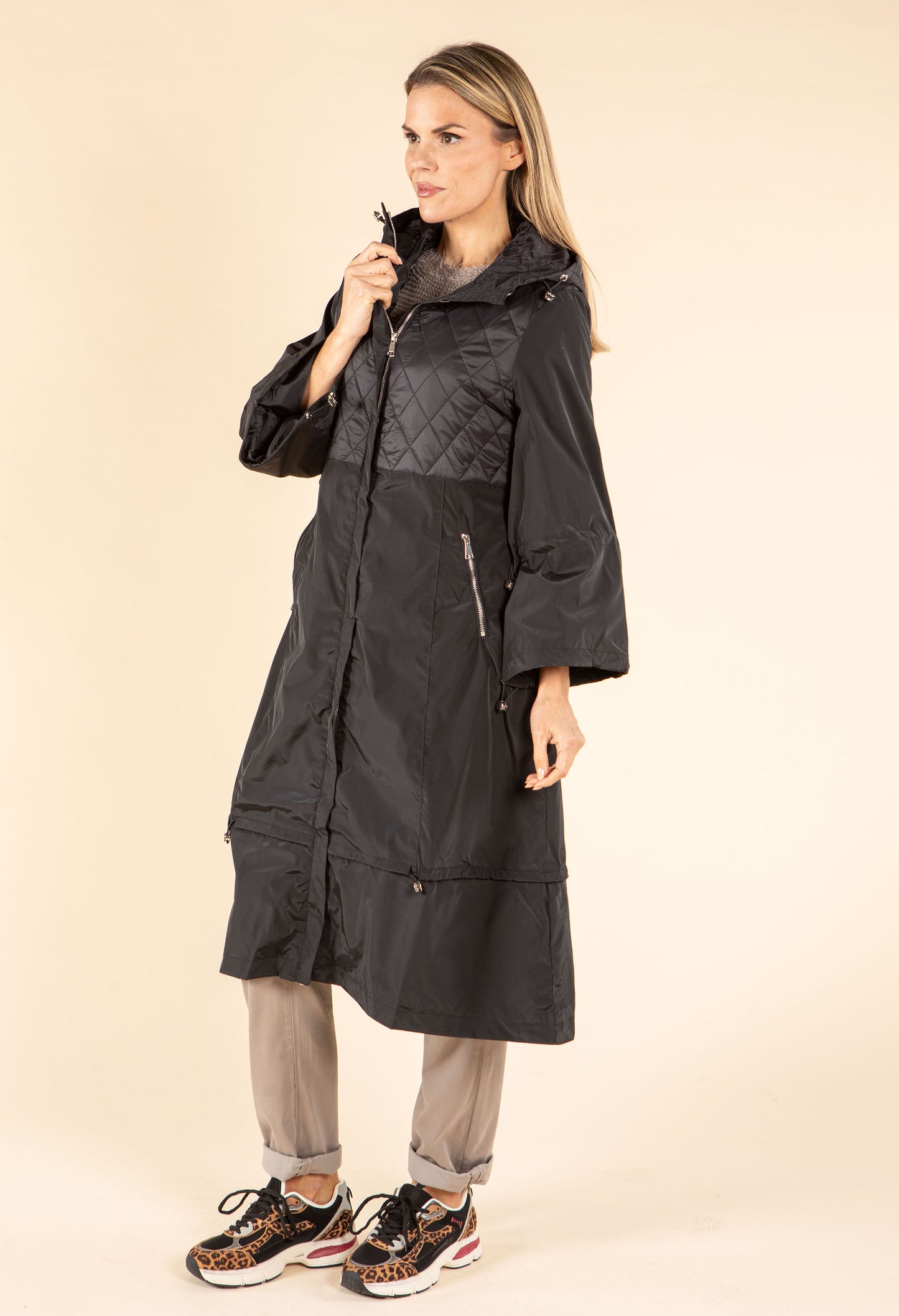Longline Quilted Rain Coat