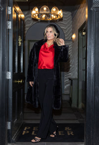 Longline Faux Fur Coat