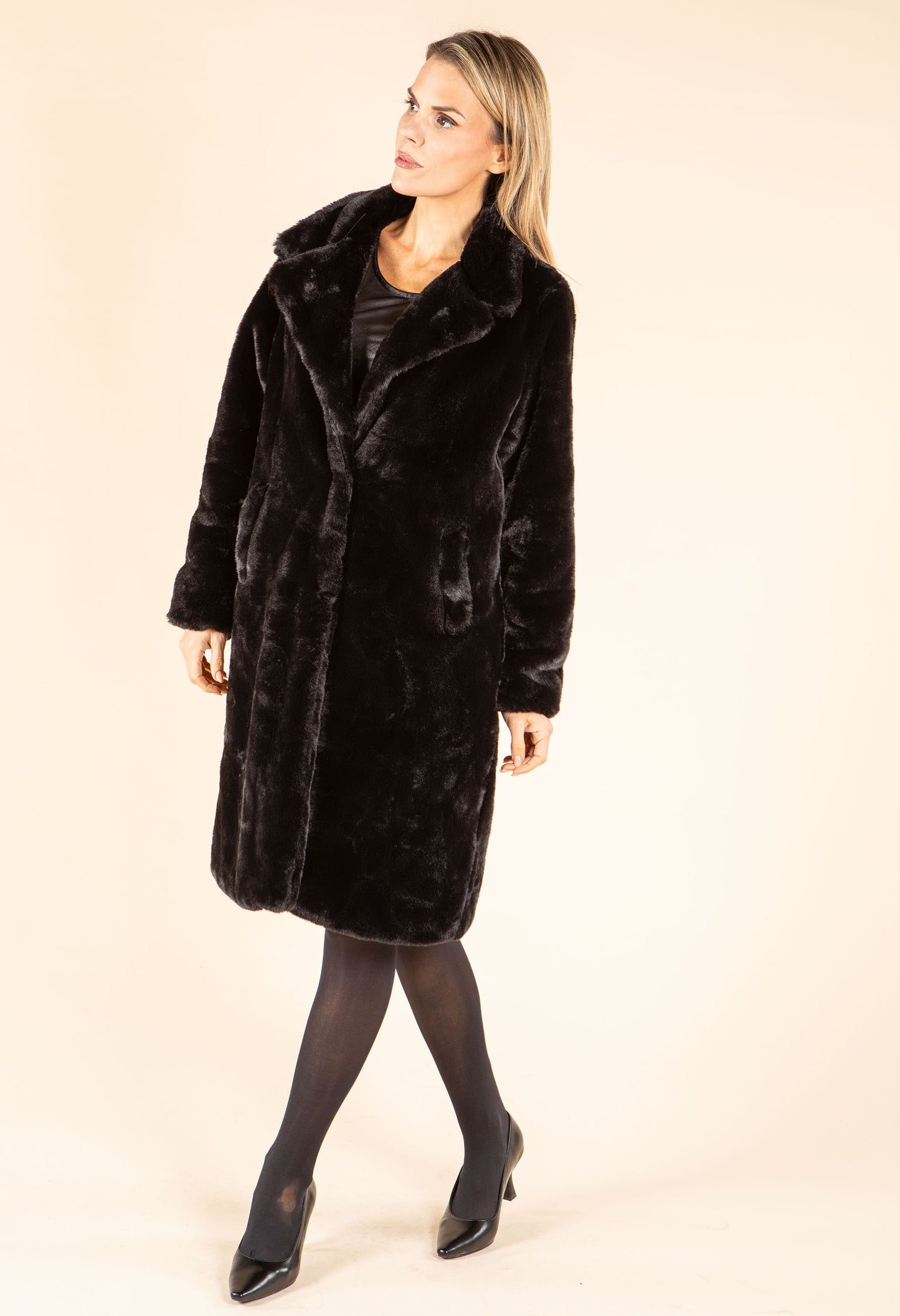 Longline Faux Fur Coat
