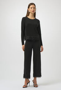 High-waisted Fringe Trousers