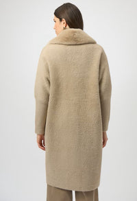 Feather Yarn And Faux Fur Coat